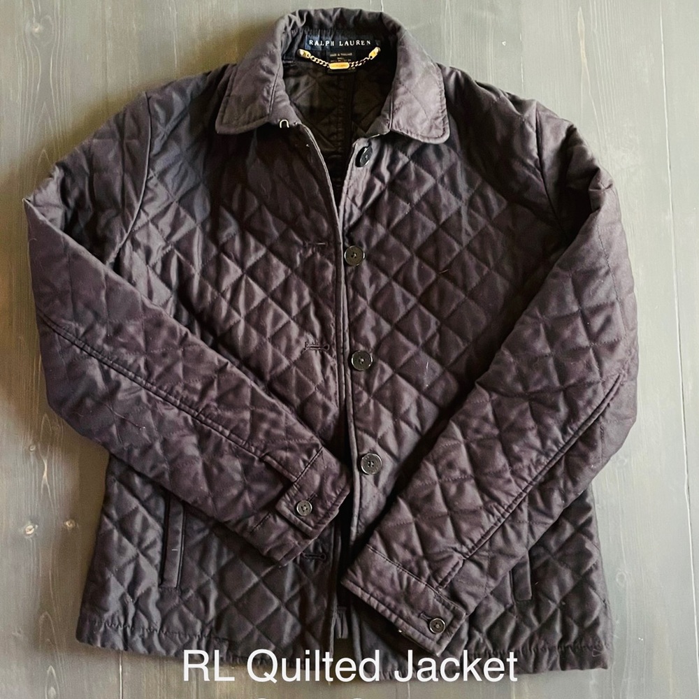 Ralph Lauren Black Equestrian Style - Quilted - Light Jacket Coat